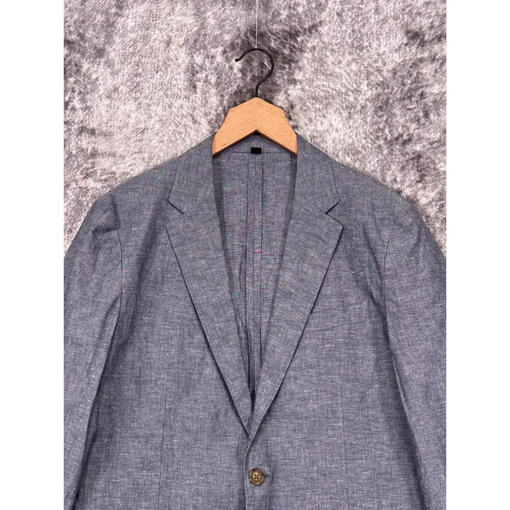 New J Crew Ludlow Blazer 40S Short Mens Somelos Cotton Linen Blue